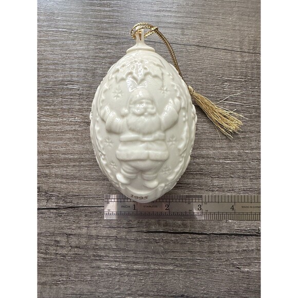 Lenox 1995 Annual Christmas Ornament Egg Shaped‎ Santa Ball Ornament No Box - Picture 10 of 10